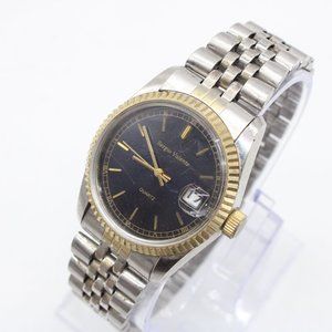 Vintage Sergio Valente Watch Unisex Multi Tone Stainless Steel Classic Dial